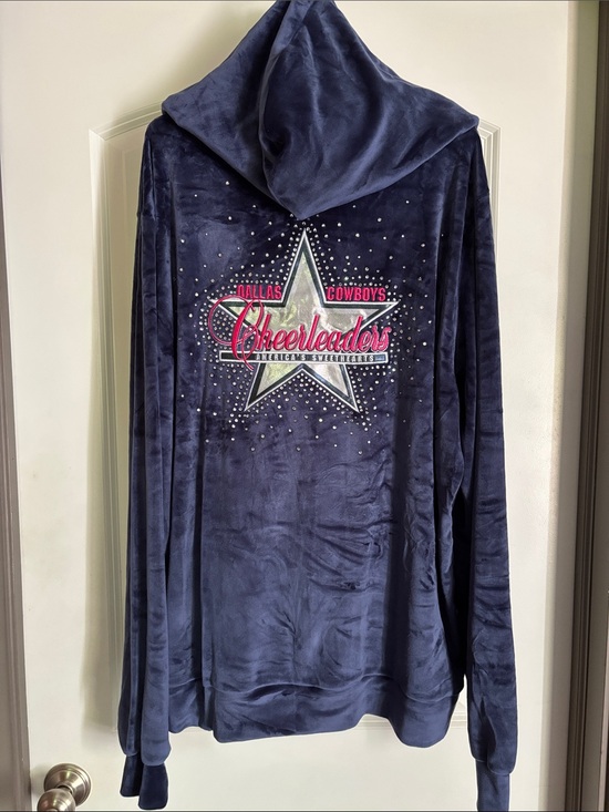 Rebel Athletic Jackets & Blazers - Dallas Cowboys Cheerleaders Navy Velvet Hooded Jacket